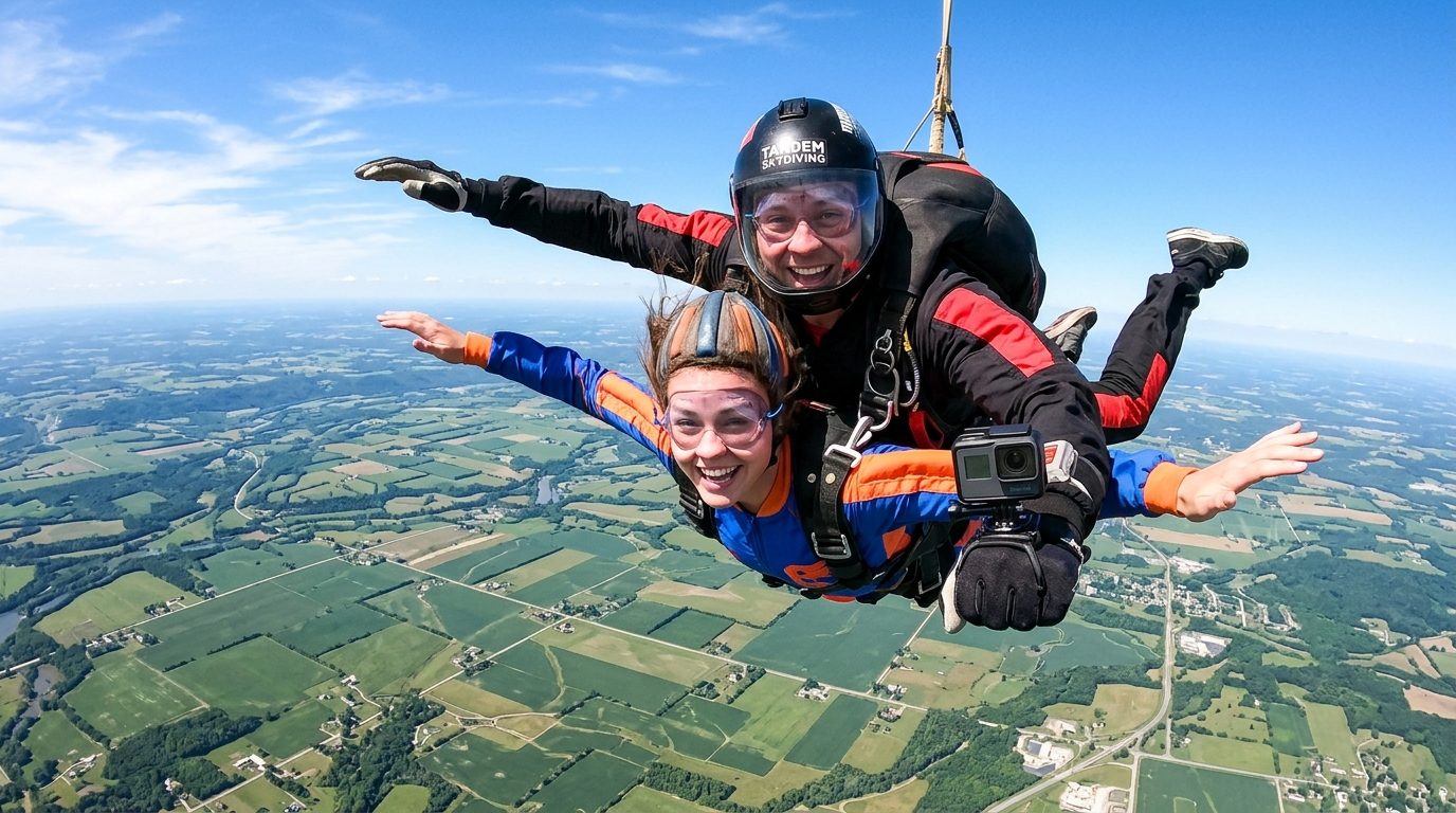 Saut en parachute tandem avec option photos : immortaliser le grand saut
