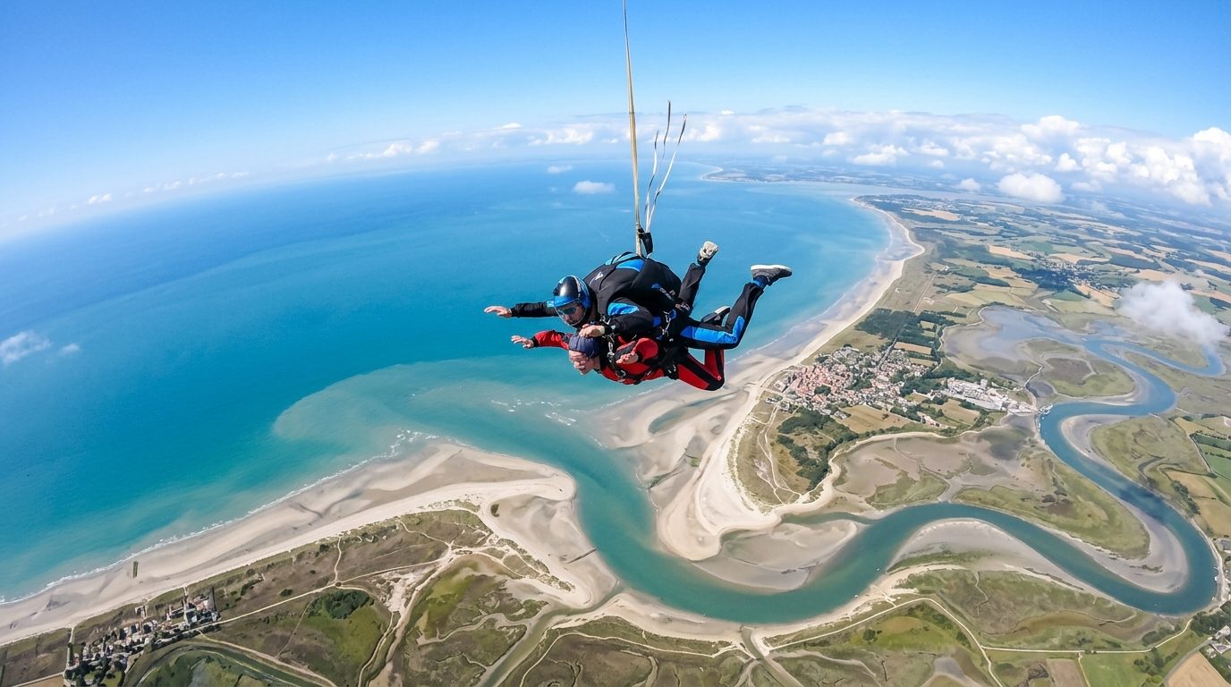 Saut en parachute avec survol de la Baie de Somme : guide et sensations
