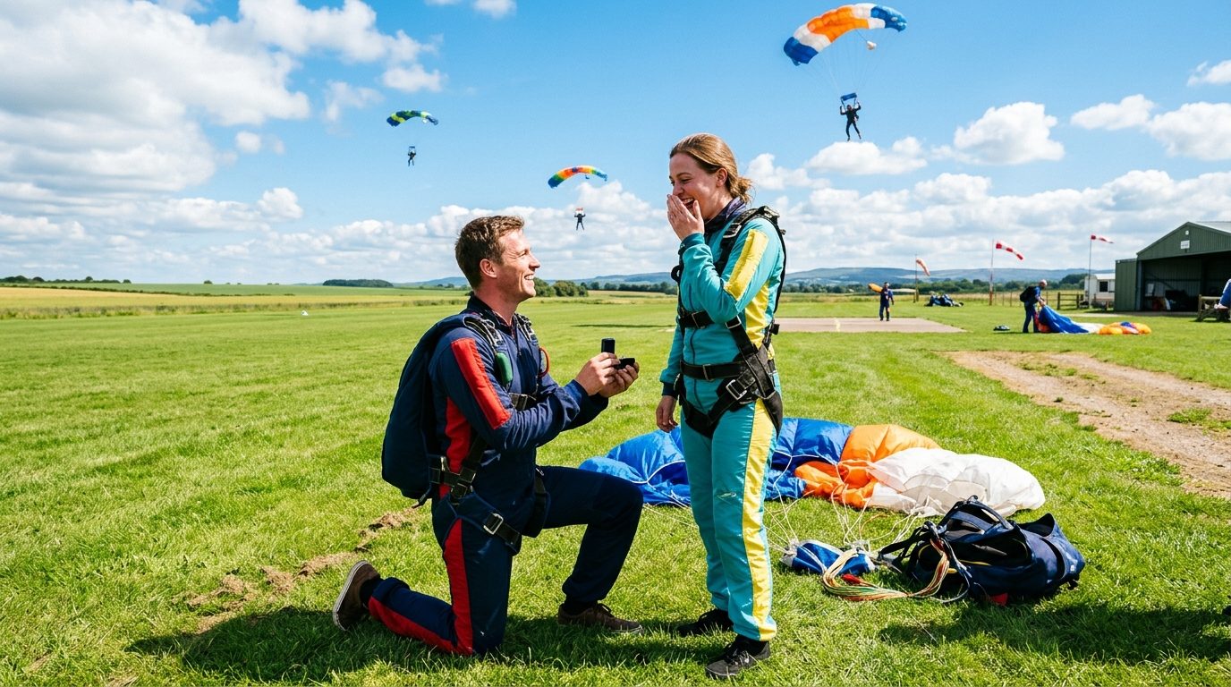 Comment réussir une demande en mariage en parachutisme : guide pratique